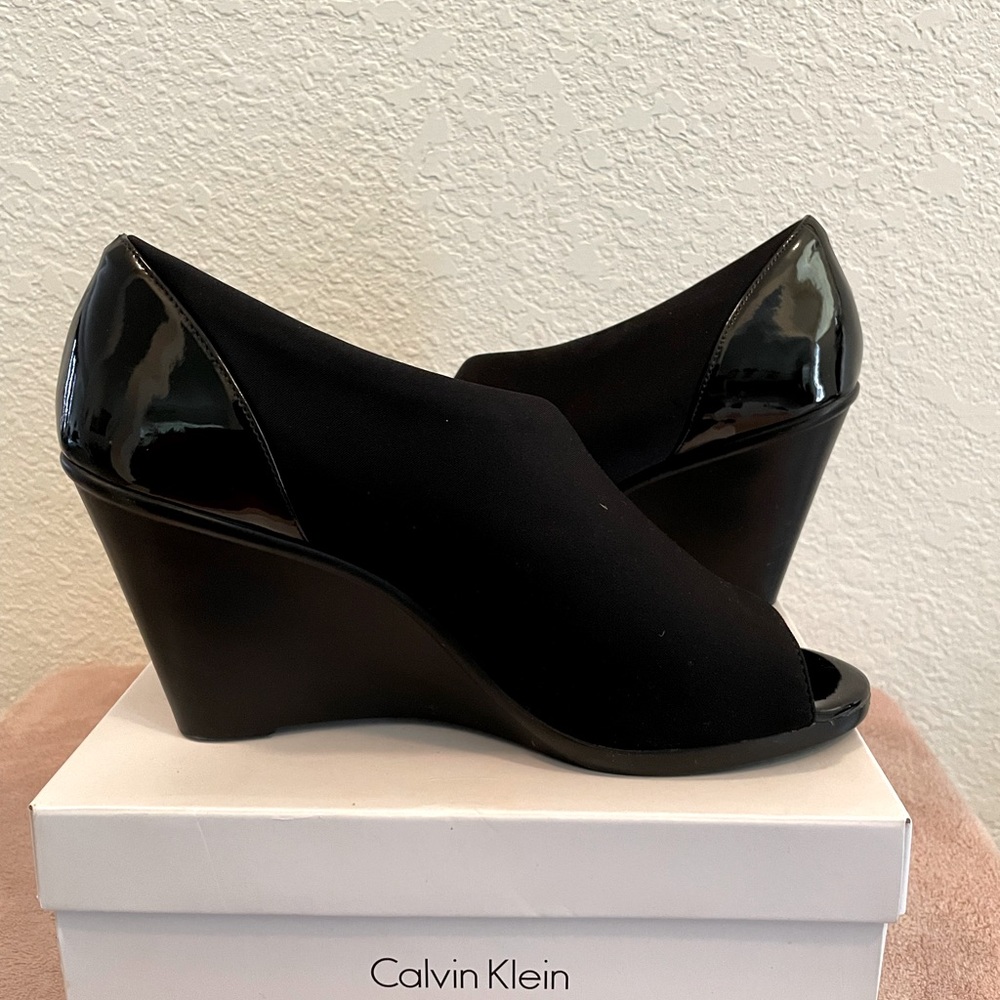 Calvin Klein Lanai Black Wedge Pump